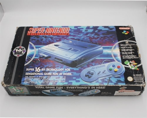 Super Nintendo Console (SNES) - PAL Version - Super Mario World - Complete in box - SNR UP13311185 (SCN) (B Grade) (Used)